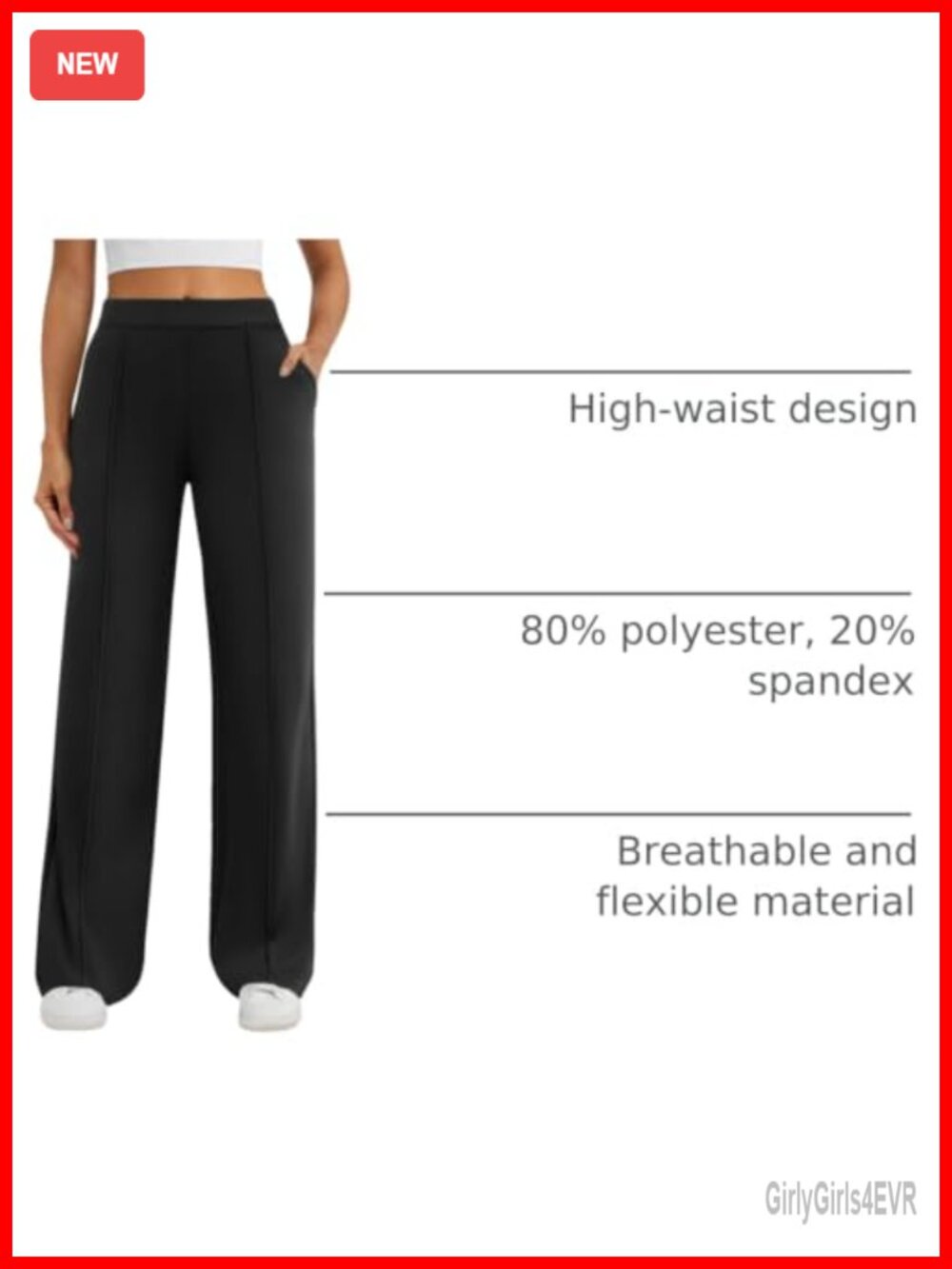 Stretchy Business Casual Wide Leg Pants - Picture 3 of 6